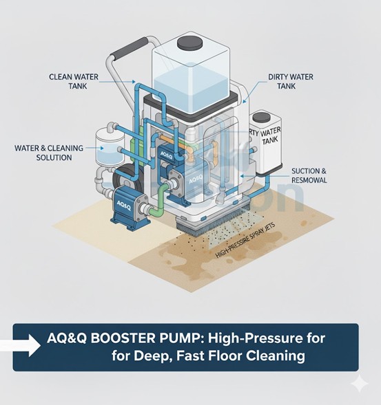 Application des pompes AQ&Q dans les équipements de nettoyage des sols